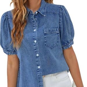 Blue Jean short sleeve blouse
